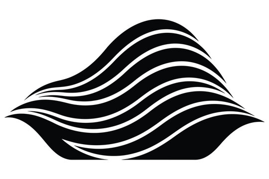 Abstract Flowing Line Wave Pattern Graphic Icon.