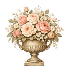 Obraz premium PNG Elegant vintage floral arrangement illustration.