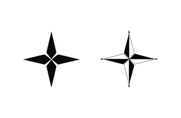 Fototapeta premium Compass rose starburst icons for navigation and direction with black and white with wind rose