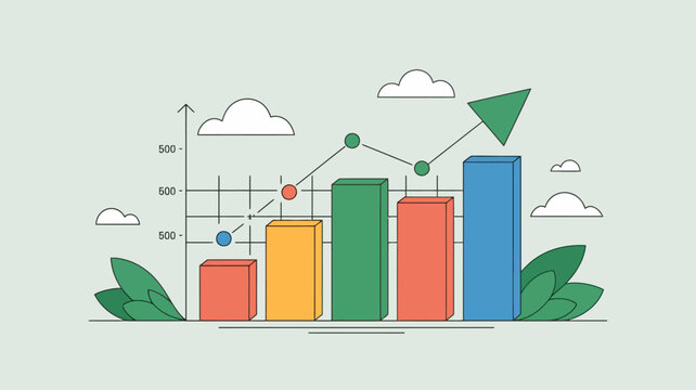 vector illustration of business graph