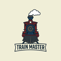 A classic train engine design symbolizing strength, movement, and adventure, ideal for themes related to travel, transportation, and vintage aesthetics in branding. © Kongchu