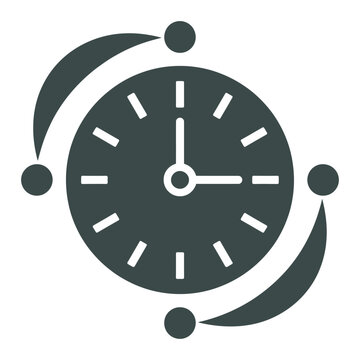 Vector of a clock face with orbiting dots