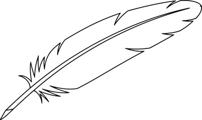 A stylized feather drawing with intricate line details and a graceful curve Vector © JESMIN