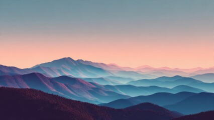 Obraz premium Layered Mountain Range at Sunset
