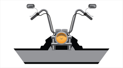 Front view illustration of a classic motorcycle handlebars Vector