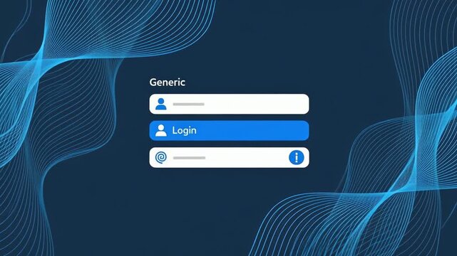 Colorful login interface illustration with user profile, search bar, and social media elements for secure digital access and modern app design.