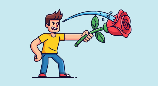 Man pranks woman on April Fool's Day with a water rose