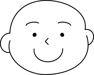 Obraz premium 선으로만 된 미소 짓고 있는 귀여운 아기