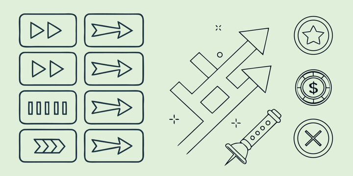 a collection of various arrows and icons Vector