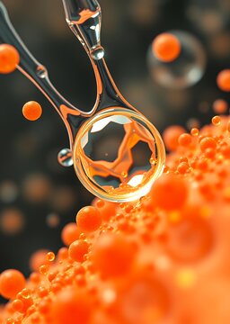 Stock illustration of exosomes blending with fluid in a scientific visualization concept nanotechnology technology design nao abstract concept background modern symbol graphic brand business