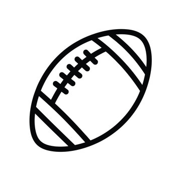 Simple black and white line drawing of an american football
