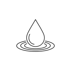 Fototapeta premium Blue water and oil droplet vector icon illustration representing clean liquid nature and raindrop symbol