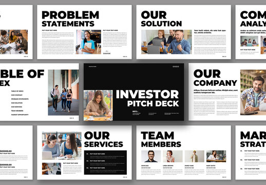 Investor Pitch Deck Presentation Template Design