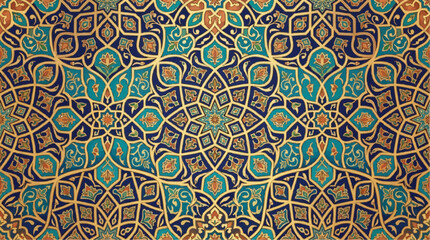 Obraz premium Vibrant intricate mosaic art with colorful geometric patterns and designs on a textured background