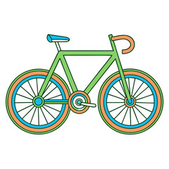 Fototapeta premium Colorful Bicycle Illustration, Cycling Sport Equipment, Active Lifestyle Vector Graphic Design For Kids And Adults