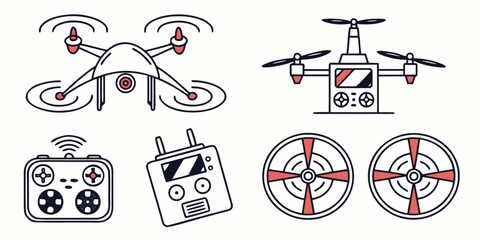 Drone and its components Vector © Ghgs