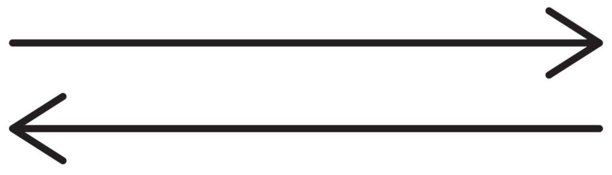 Set of long arrow icon.  horizontal double side arrow. Straight long arrow vector icon set. Long arrows left and right in flat style EPS10