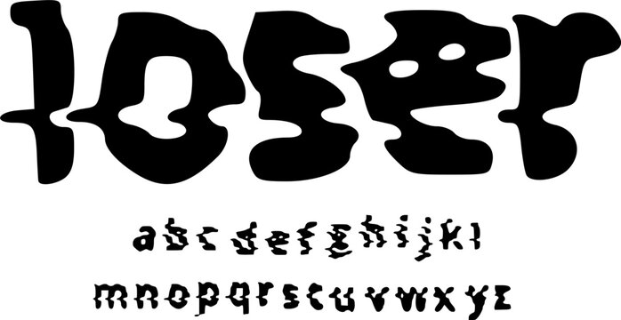 Loser Psychedelic Melt Display Font &ndash; Wavy Distorted Retro Typeface with Liquid Groovy Letterforms for Trippy Posters, Indie Music Covers, Streetwear Branding, Experimental Graphics & Funky Typography