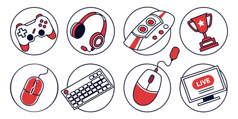 a collection of gaming related icons Vector © rabbi