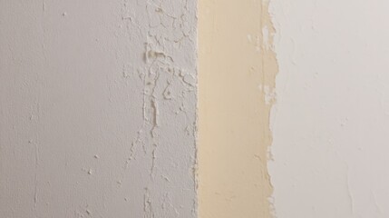 Obraz premium A wall section shows a before-and-after comparison of peeling paint and a fresh coat. real-estate listings.