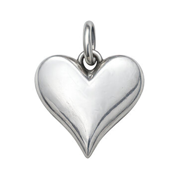 PNG Elegant silver heart pendant