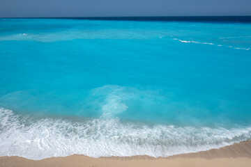 Obraz premium Amazing Panorama of Lefkada Coastline near Porto Katsiki beach, Ionian Islands, Greece