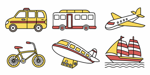 a collection of transportation vehicles Vector © RABBY MIA
