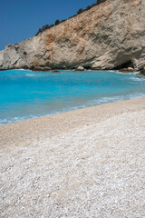 Obraz premium Amazing Panorama of Lefkada Coastline near Porto Katsiki beach, Ionian Islands, Greece