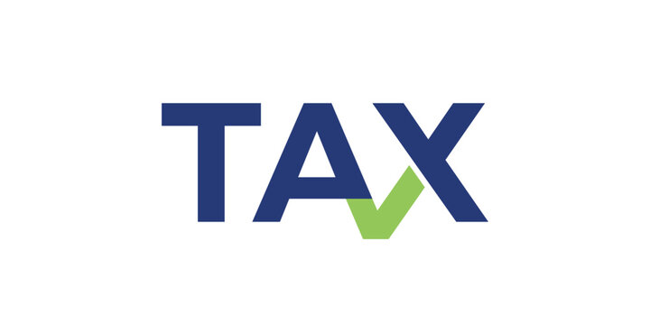 Simple wordmark tax logo design. Chek sign design graphic vector illustration. Symbol, icon, creative.