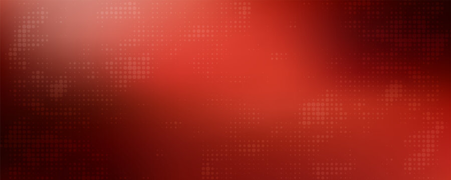 blurry red gradient background with halftone (dots) gradiation overlay use as creative concept. pop art red halftone, comics background. black dots on red background.