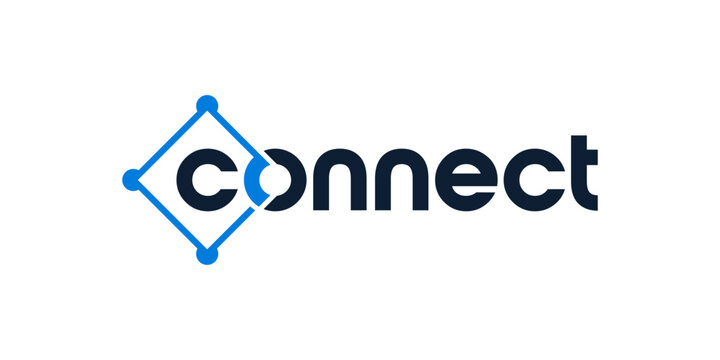 Technology connection logo design with abstract dot, molecule and network system graphic design vector illustration. Symbol, icon, creative.