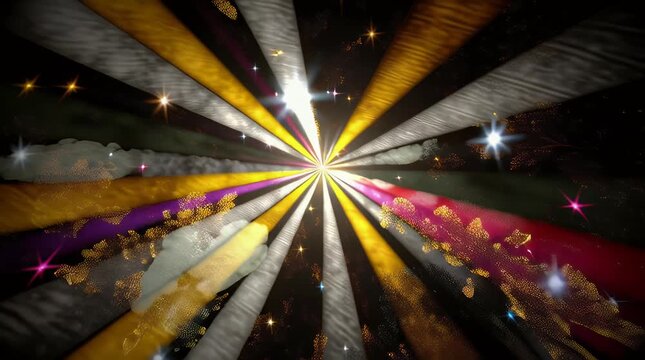 Abstract radiant burst of golden light and shimmering stars against a dark background evoking feelings of hope magic wonder and celestial beauty for design projects