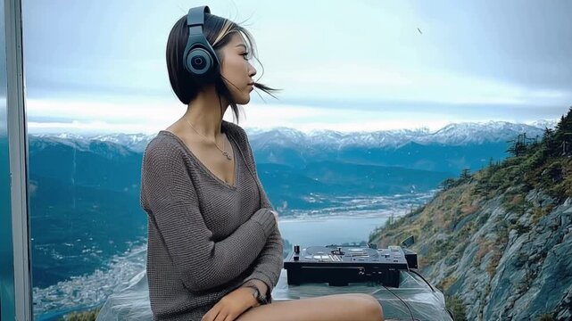 クラブミュージックをプレイする女性DJ