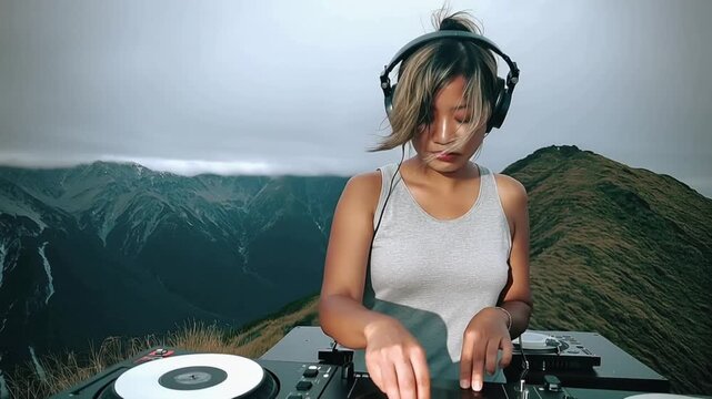 クラブミュージックをプレイする女性DJ