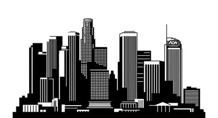 Obraz premium Los Angeles Skyline Silhouette - A Modern Urban Landscape.