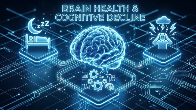 Brain health cognitive decline neuroscience insomnia stress headache memory dementia human brain mental health anxiety depression neurology aging fatigue migraine confusion sleep disorder digital