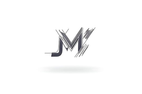 A stylized black and white logo featuring the letters J and M in a modern abstract design on a plain white background