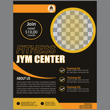 Editable jym flyer template vector design with modern layout, clean typography and colorful shapes, perfect for business promotion, events, marketing, advertising posters, and social media print ready