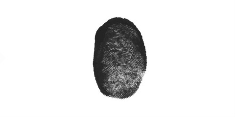 Fototapeta premium Fingerprint Detail: A close-up, high-contrast image of a single fingerprint, revealing the intricate ridge patterns and unique whorls that make each print distinct. Evokes themes of identity.