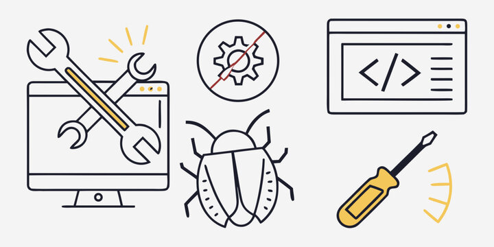 computer bug fix and coding tools Vector