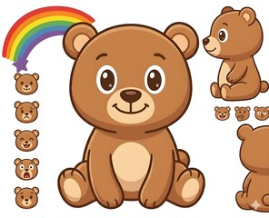 Obraz premium Adorable Bear Character Illustration
