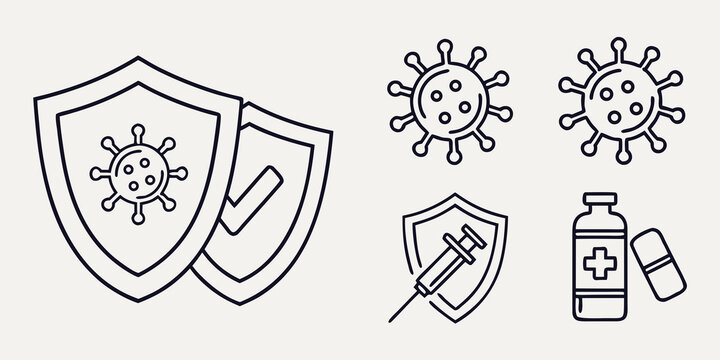 protection against viruses and germs with shield Vector