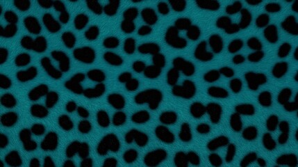 Obraz premium Turquoise and black leopard print seamless background pattern