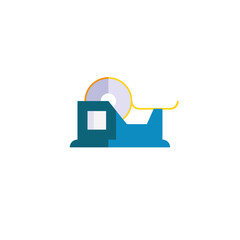 Fototapeta premium Tape dispenser icon for packaging, craft, and office stationery concept.