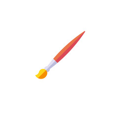 Paint brush icon for art supplies and creative stationery concept.