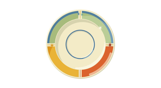 Circular progress bar with four segments, infographic element, data visualization