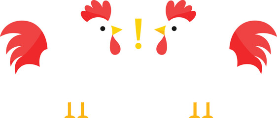 Cute Rooster Character Creation Kit with Cartoon Chicken Body Parts, Head, Wings, Tail and Legs for Farm Animal Mascot Design © Mstferdoshi