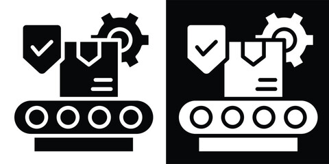 Fototapeta premium Production-Line In Monochrome Glyph
