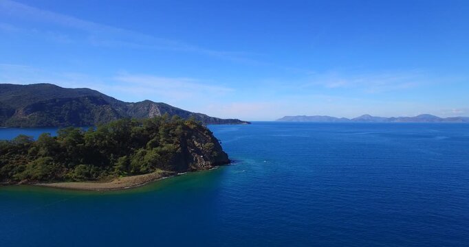 aerial footage of mediterranean beaches and bays gocek fethiye turkey