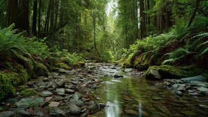 Obraz premium Stream flowing through Redwood National Park